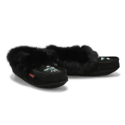 Womens 653L Rabbit Fur Moccasin - Black 7 Womens 653L Rabbit Fur Moccasin - Black -Softmoc https3A2F2Fwww.softmoc.com2FItems2Fimages2F6532520L XX4.jpg 640x