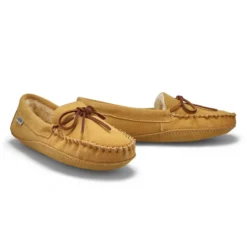 Mens Ace Suede Fur Lined Moccasin -Natural -Softmoc https3A2F2Fwww.softmoc.com2FItems2Fimages2FACE NAT XX4.jpg 640x