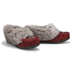 Womens Cute 5 Rabbit Fur Moccasin - Burgundy -Softmoc https3A2F2Fwww.softmoc.com2FItems2Fimages2FCUTE5 BGDY XX4.jpg 640x