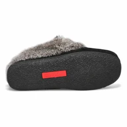 Womens Cute 5 Rabbit Fur Moccasin - Black Grey -Softmoc https3A2F2Fwww.softmoc.com2FItems2Fimages2FCUTE5 BKGY XX3.jpg 640x