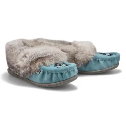 Womens Cute 5 Rabbit Fur Moccasin - Blue -Softmoc https3A2F2Fwww.softmoc.com2FItems2Fimages2FCUTE5 BLU XX4.jpg 640x