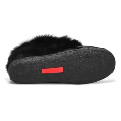 Womens Cute 5 L Rabbit Fur Moccasin - Black -Softmoc https3A2F2Fwww.softmoc.com2FItems2Fimages2FCUTE5 L BLK XX3.jpg 640x