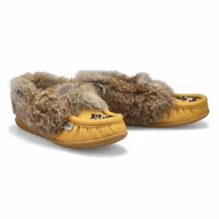 Womens Cute 5 Leather Rabbit Fur Moccasin -Softmoc https3A2F2Fwww.softmoc.com2FItems2Fimages2FCUTE5 L DCRM XX4.jpg 640x