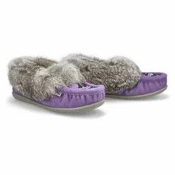 Womens Cute 5 Rabbit Fur Moccasin - Lavender -Softmoc https3A2F2Fwww.softmoc.com2FItems2Fimages2FCUTE5 LAV XX4.jpg 640x