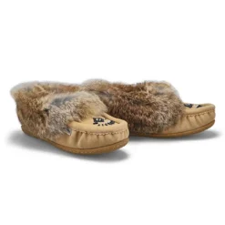 Womens Cute 5 Rabbit Fur Moccasin - Sand -Softmoc https3A2F2Fwww.softmoc.com2FItems2Fimages2FCUTE5 SND XX4.jpg 640x