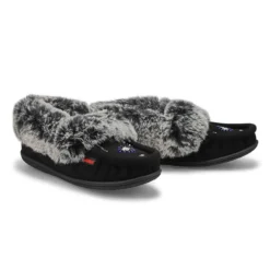 Womens Cute 5 V3 Faux Fur Vegan Moc - Black/Grey -Softmoc https3A2F2Fwww.softmoc.com2FItems2Fimages2FCUTE5 V3 BKGY XX4.jpg 640x