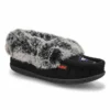 Womens Cute 5 V3 Faux Fur Vegan Moc - Black/Grey