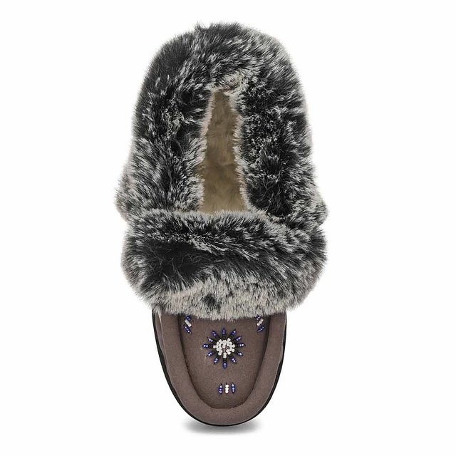 Womens Cute 5 V3 Faux Fur Vegan Moc - Grey 2 Womens Cute 5 V3 Faux Fur Vegan Moc - Grey - Image 2