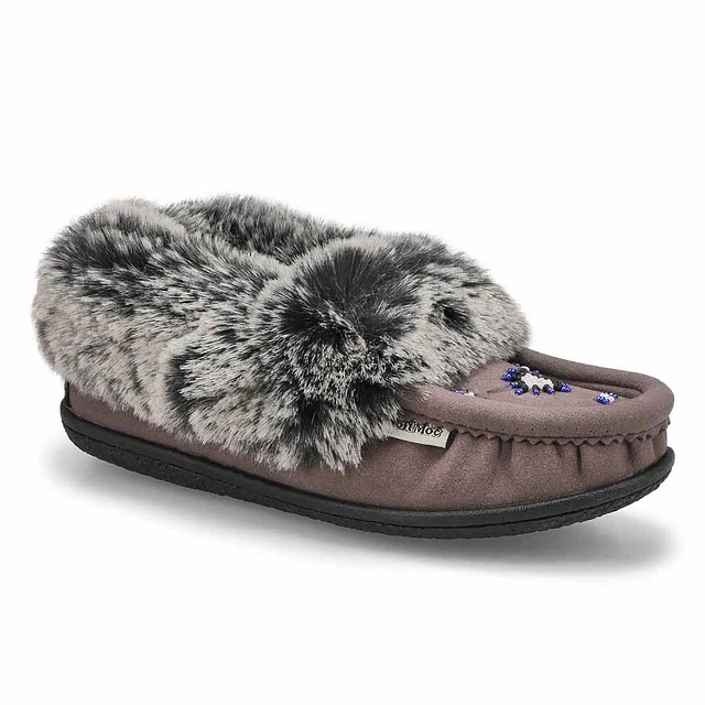 Womens Cute 5 V3 Faux Fur Vegan Moc - Grey 1 Womens Cute 5 V3 Faux Fur Vegan Moc - Grey
