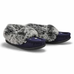 Womens Cute 5 V3 Faux Fur Vegan Moc - Navy 7 Womens Cute 5 V3 Faux Fur Vegan Moc - Navy -Softmoc https3A2F2Fwww.softmoc.com2FItems2Fimages2FCUTE5 V3 NVY XX4.jpg 640x