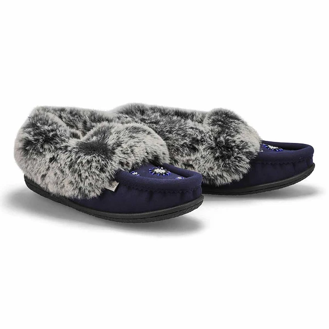Womens Cute 5 V3 Faux Fur Vegan Moc - Navy 4 Womens Cute 5 V3 Faux Fur Vegan Moc - Navy - Image 4
