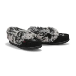Girls Cute 6 Jr Faux Rabbit Fur Moccasin -Black -Softmoc https3A2F2Fwww.softmoc.com2FItems2Fimages2FCUTE6 JR BLK XX4.jpg 640x
