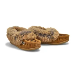 Girls Cute 6 Jr Faux Rabbit Fur Moccasin -Softmoc https3A2F2Fwww.softmoc.com2FItems2Fimages2FCUTE6 JR CHES XX4.jpg 640x