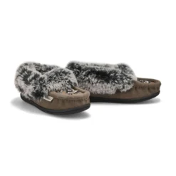 Girls Cute 6 Jr Faux Rabbit Fur Moccasin - Grey -Softmoc https3A2F2Fwww.softmoc.com2FItems2Fimages2FCUTE6 JR GRY XX4.jpg 640x