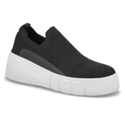 Womens Daley Platform Fashion Sneaker-Black White