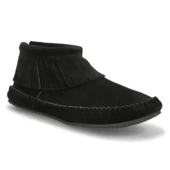 Womens Debra II Lo Suede Back Zip Moccasin - Blk