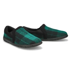Mens Jacob Memory Foam Slipper - Green Plaid -Softmoc https3A2F2Fwww.softmoc.com2FItems2Fimages2FJACOB GRNPLD XX4.jpg 640x