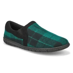 Mens Jacob Memory Foam Slipper - Green Plaid