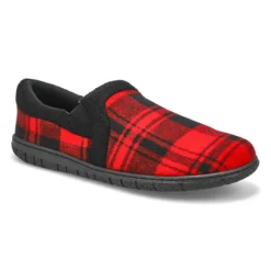 Mens Jacob Memory Foam Slipper - Red Plaid