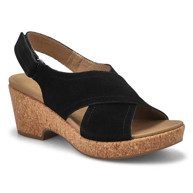 Womens Julie Wedge Sandal - Black 1 Womens Julie Wedge Sandal - Black