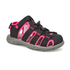 Girls Kayla Fisherman Sandal - Black/Pink