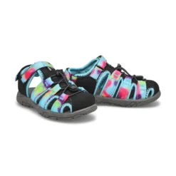 Girls Kayla Fisherman Sandal -Black Tie Dye -Softmoc https3A2F2Fwww.softmoc.com2FItems2Fimages2FKAYLA BLKTDYE XX4.jpg 640x