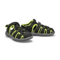 Boys Kyle Fisherman Sandal - Black Lime/Green -Softmoc https3A2F2Fwww.softmoc.com2FItems2Fimages2FKYLE BLK XX4.jpg 640x