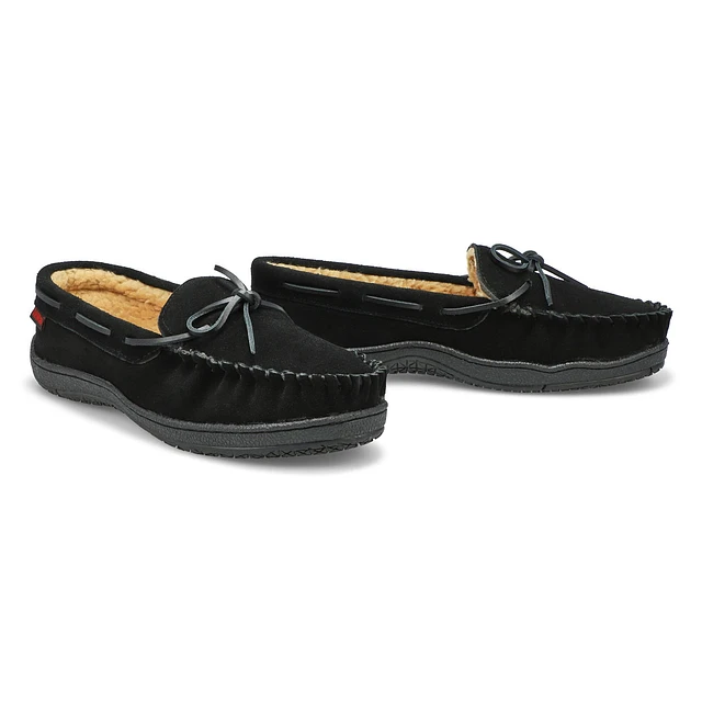 Mens Louie Lined Suede Moccasin - Black 4 Mens Louie Lined Suede Moccasin - Black - Image 4