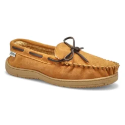 Mens Louie Lined Suede Moccasin - Chestnut