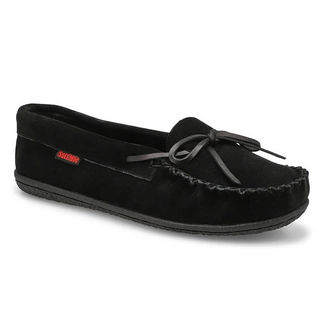Womens Natasha Suede Moccasin - Black 1 Womens Natasha Suede Moccasin - Black