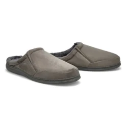 Mens Polar II Open Back Slipper - Charcoal -Softmoc https3A2F2Fwww.softmoc.com2FItems2Fimages2FPOLAR II CHA XX4.jpg 640x