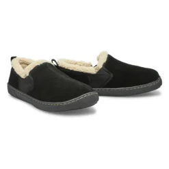 Mens Repete Memory Foam Slipper - Black -Softmoc https3A2F2Fwww.softmoc.com2FItems2Fimages2FREPETE BLK XX4.jpg 640x