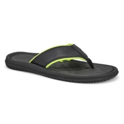 Mens Roland Thong Sandal - Black/Lime