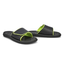 Mens Rory Slide Sandal - Black/Lime 7 Mens Rory Slide Sandal - Black/Lime -Softmoc https3A2F2Fwww.softmoc.com2FItems2Fimages2FRORY BLKLM XX4.jpg 640x