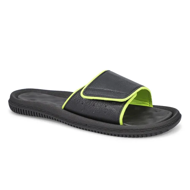 Mens Rory Slide Sandal - Black/Lime 1 Mens Rory Slide Sandal - Black/Lime