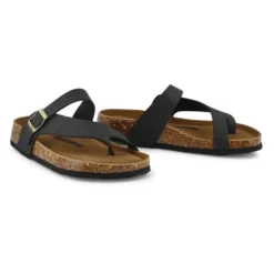 Womens Sabrina Memory Foam Sandal - Black -Softmoc https3A2F2Fwww.softmoc.com2FItems2Fimages2FSABRINA BLKCRZ XX4.jpg 640x