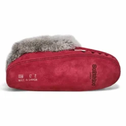 Womens SF600-BUL Rabbit Fur Moccasin - Burgundy -Softmoc https3A2F2Fwww.softmoc.com2FItems2Fimages2FSF600 BUL XX3.jpg 640x