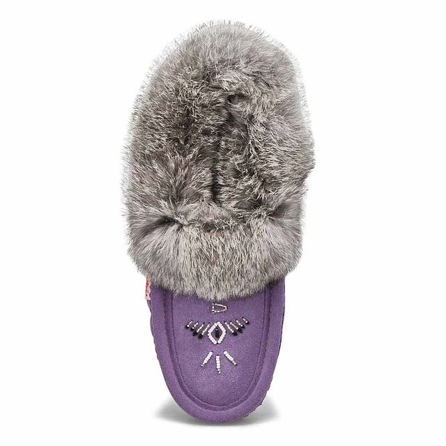 Womens SF600 Rabbit Fur Moccasin - Lavender 2 Womens SF600 Rabbit Fur Moccasin - Lavender - Image 2