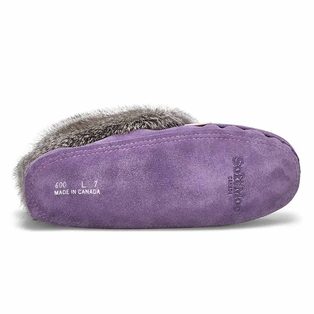 Womens SF600 Rabbit Fur Moccasin - Lavender 3 Womens SF600 Rabbit Fur Moccasin - Lavender - Image 3