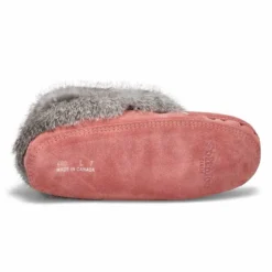 Womens SF600 Rabbit Fur Moccasin - Dusty Rose -Softmoc https3A2F2Fwww.softmoc.com2FItems2Fimages2FSF600 RSE XX3.jpg 640x