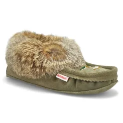 Womens SF600 Rabbitr Fur Moccasin - Sage